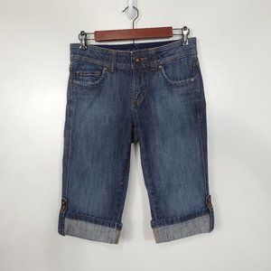 Lee No Gap Waistband Medium Wash Denim Jean Capri Size 4M